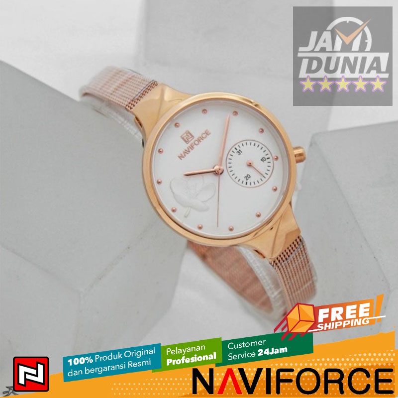 JAM TANGAN NAVIFORCE 5001 L4 ST LA WOMEN - STAINLESS STEEL - ROSE GOLD NAVIFORCE ORIGINAL 5001 JAM N