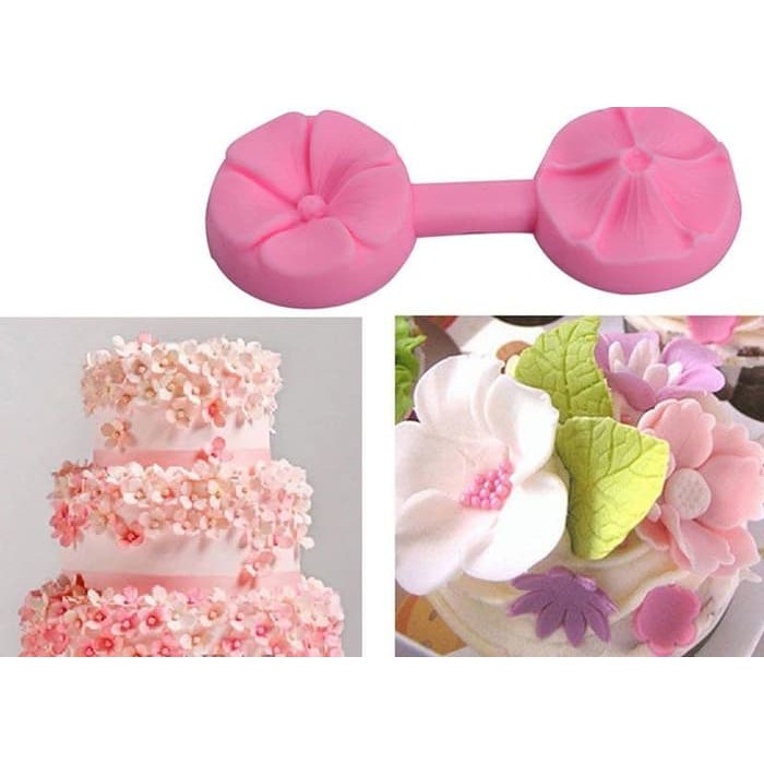 3D Silicon Mold Fondant Cake Decoration - Round Cherry Blossom