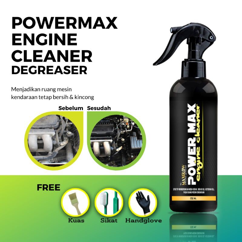 POWERMAX engine cleaner degreaser  pembersih kotoran kerak bekas oli pada ruang kendaraan