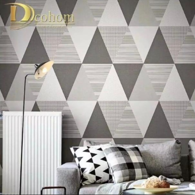 Wallpaper Dinding Wallpaper Sticker SEGITIGA HITAM BESAR