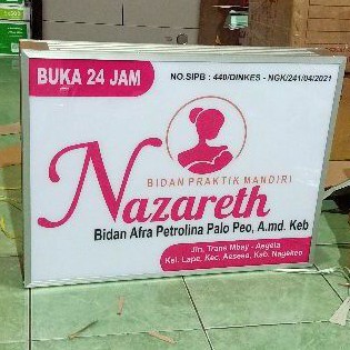 Neon box 45 x 60 cm &amp; 60 x 90 cm untuk dokter, bidan, klinik, kantor, counter dll.