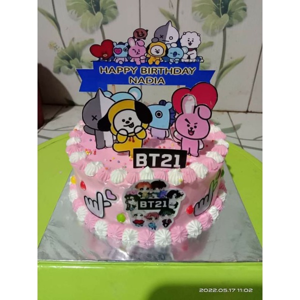 

CAKE ULTAH KARAKTER BTS BT21 / KUE ULANG TAHUN BTS