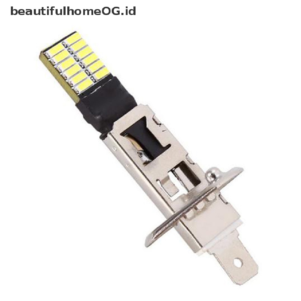 Lampu Kabut LED HID Xenon 24-SMD H1 6500K Warna Putih Untuk DRL