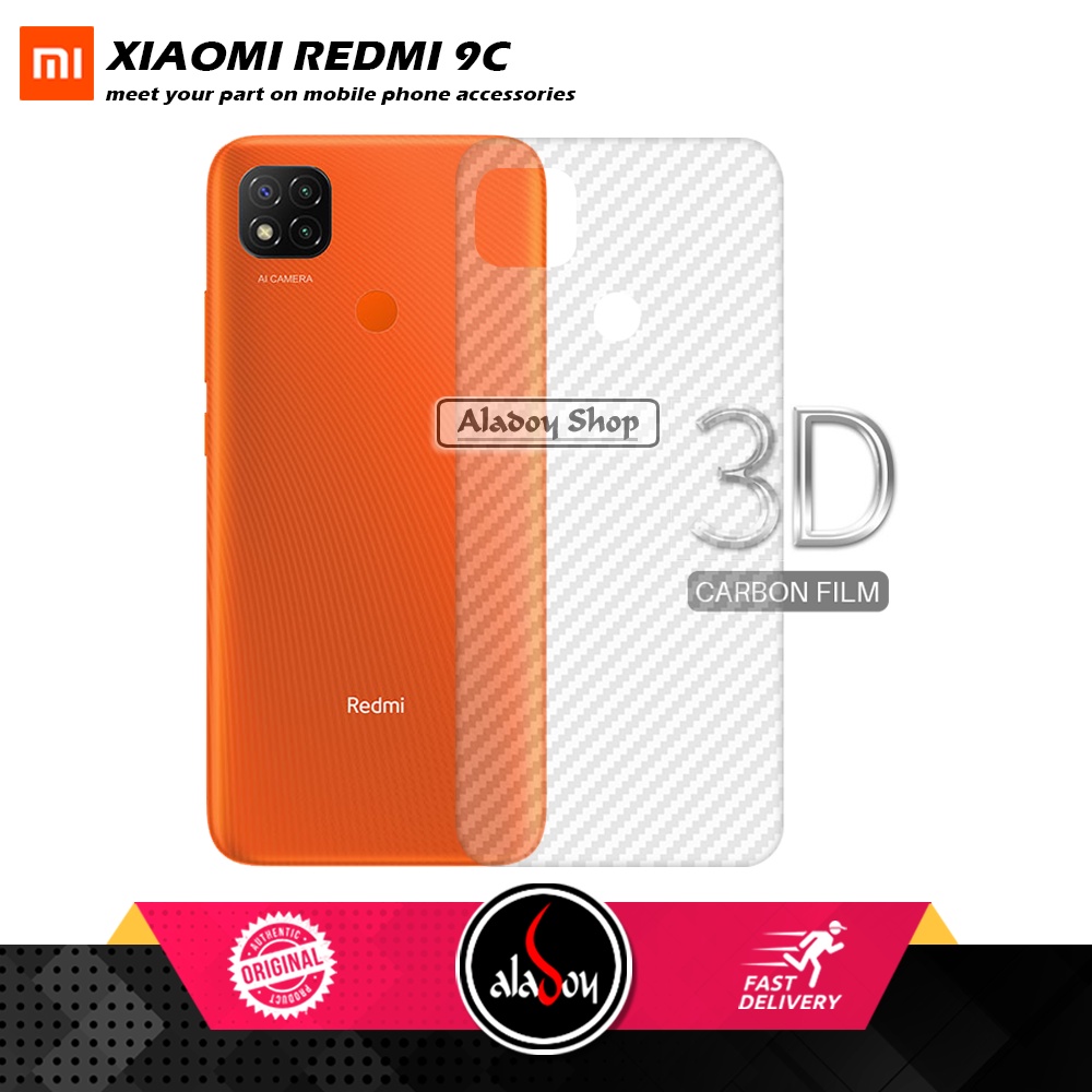 PAKET 3 IN 1 Tempered Glass Layar XIAOMI REDMI 9C Free Tempered Glass Camera + Skin Carbon