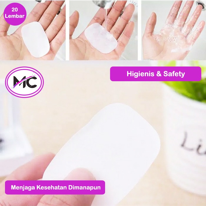 Sabun Kertas Cuci Tangan Traveling Murah Praktis Portable Mini Anti Kuman Hand Soap Wash Paper