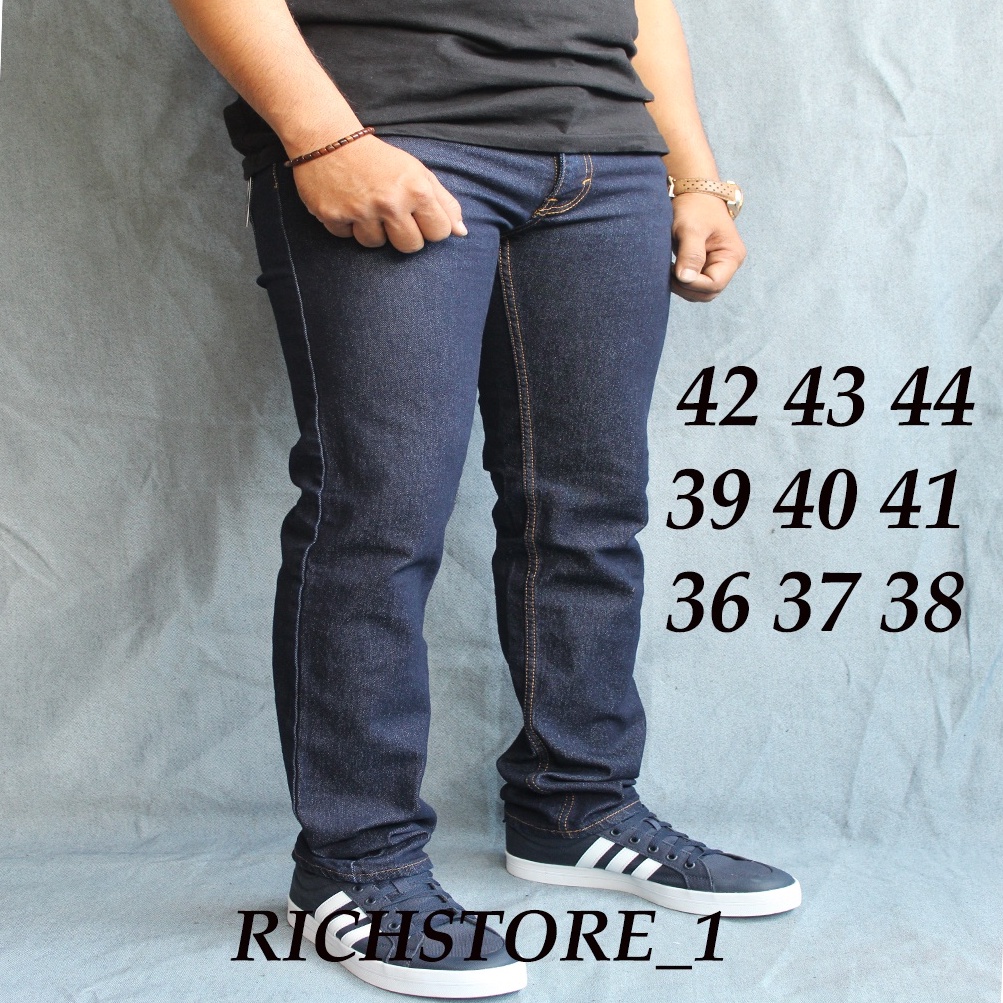 CELANA JEANS PANJANG JUMBO BIGE SIZE 36 SAMPAI 45