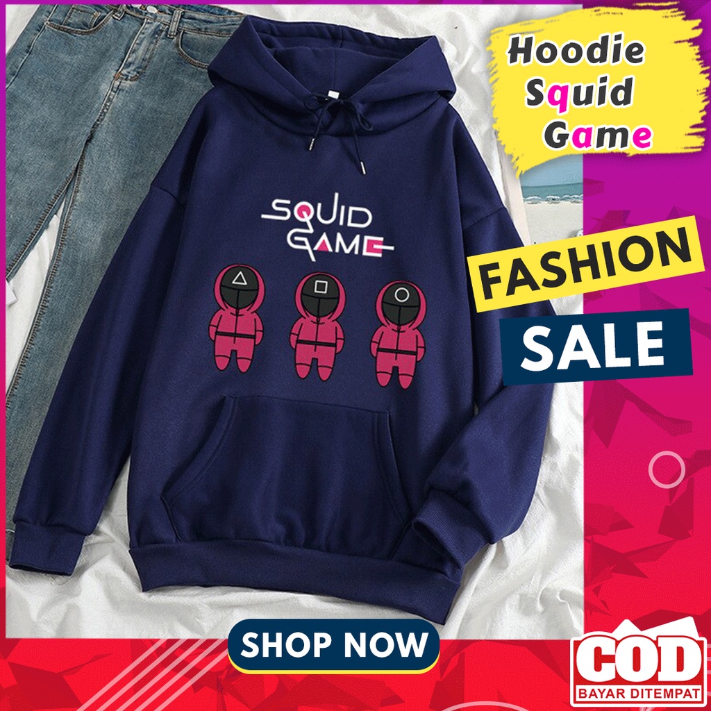 HOODIE SQUID GAME SWEATER SQUID GAME JAKET VIRAL SWEATSHIRT PRIA WANITA UNISEX HOODIE SQUID GAME SWE