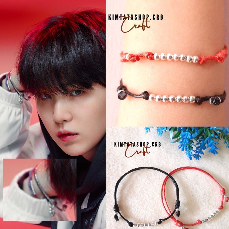 Gelang tali Taehyung Jimin Suga V BTS / kpop bracelet idol beads manik