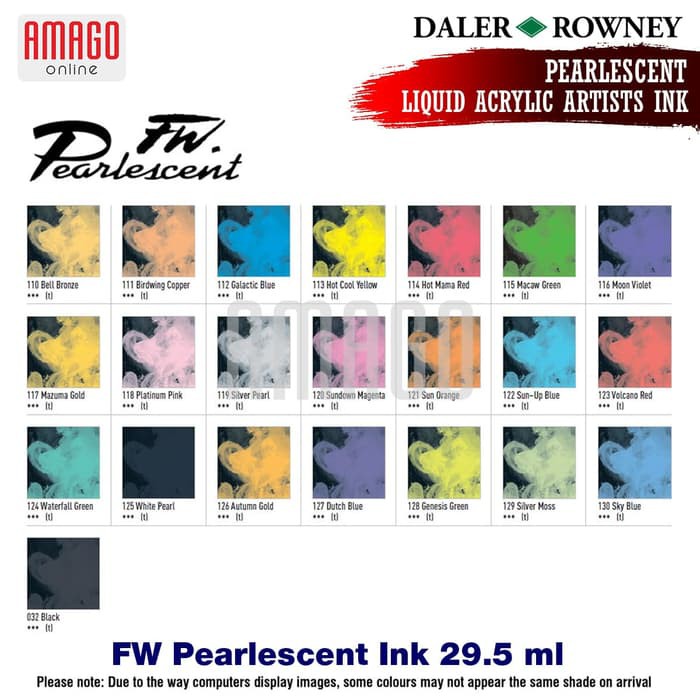 DALER-ROWNEY - FW PEARLESCENT INK 29.5 ML - VOLCANO RED - 603201123