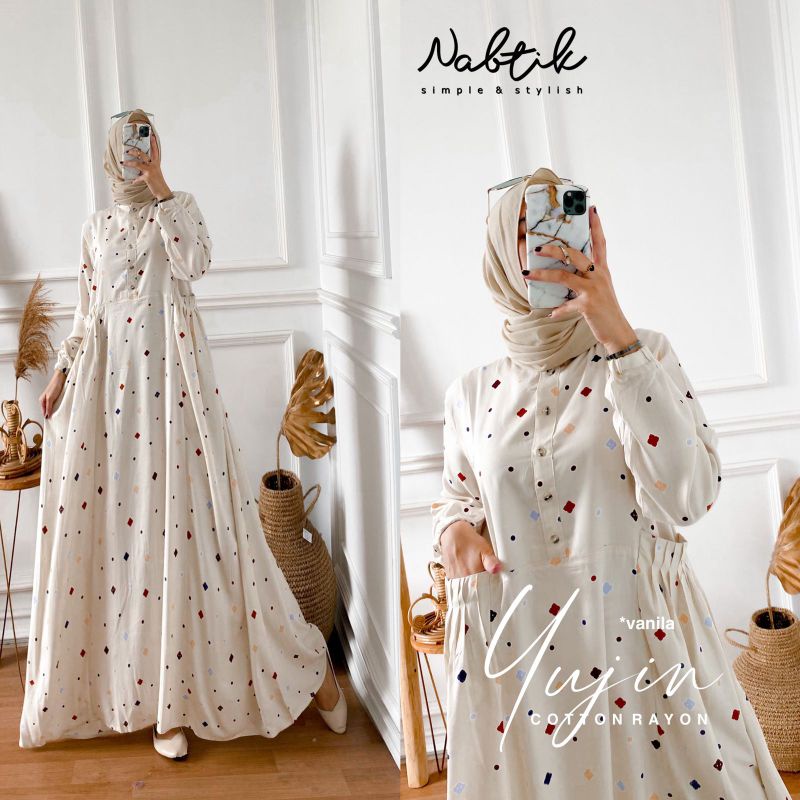 Neww Gamis muslimah Yujin caton Rayon original by nabtik
