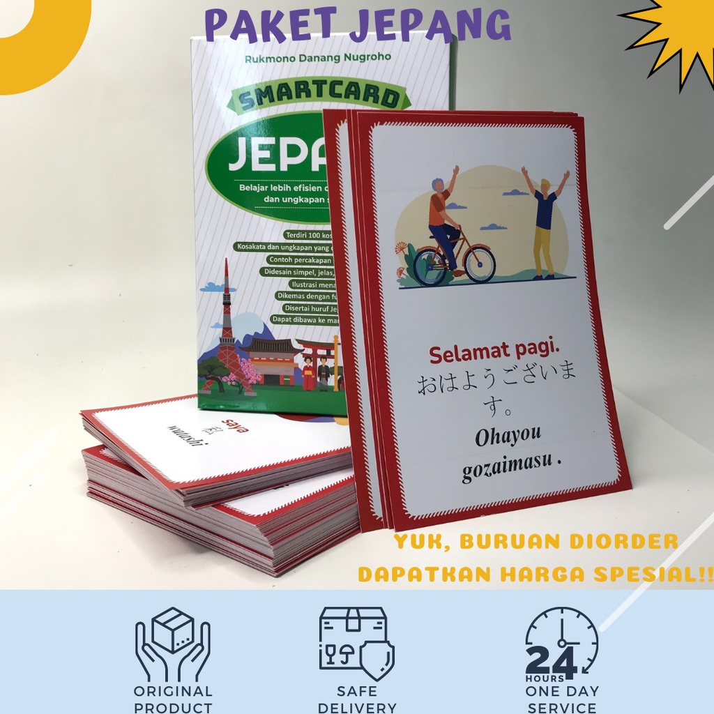 Belajar Bahasa Jepang Smartbook Jepang Bonus Kamus Bahasa Jepang //  Buku Belajar Bahasa Jepang Untuk Pemula-Flascard Jepang