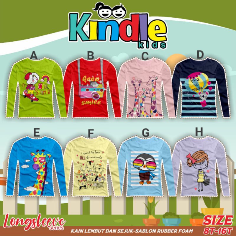 GAS - 8-16Thn Kaos Lengan Panjang ANAK PEREMPUAN by kindle kids