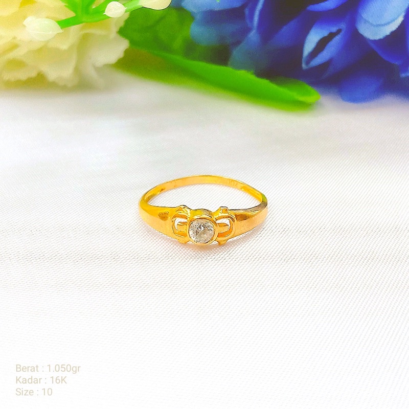 Perhiasan Emas Cincin Solitaire Variasi 16k / 700