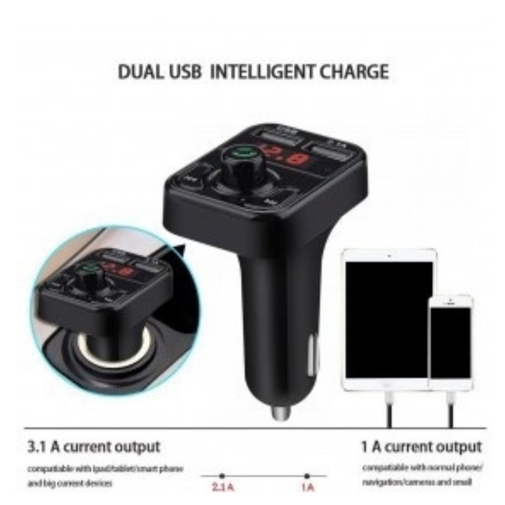 FM Modulator Bluetooth Audio Receiver Transmitter Handsfree 2 USB Car Charger 111