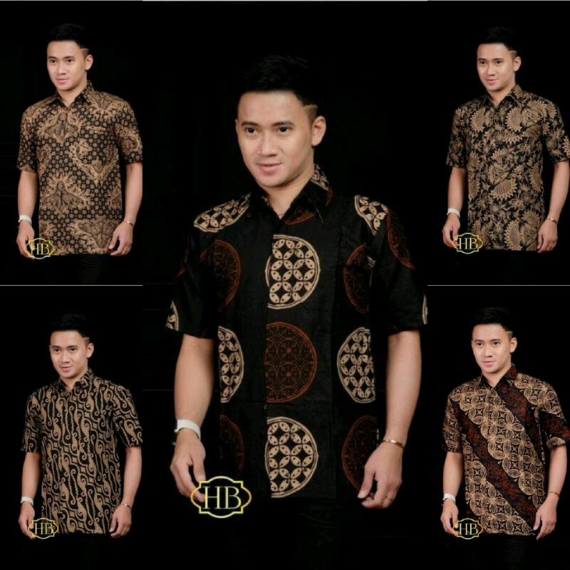 Risna Batik HRB026 Kenongo Hem Kemeja Batik Pria Lengan Pendek Katun Primis