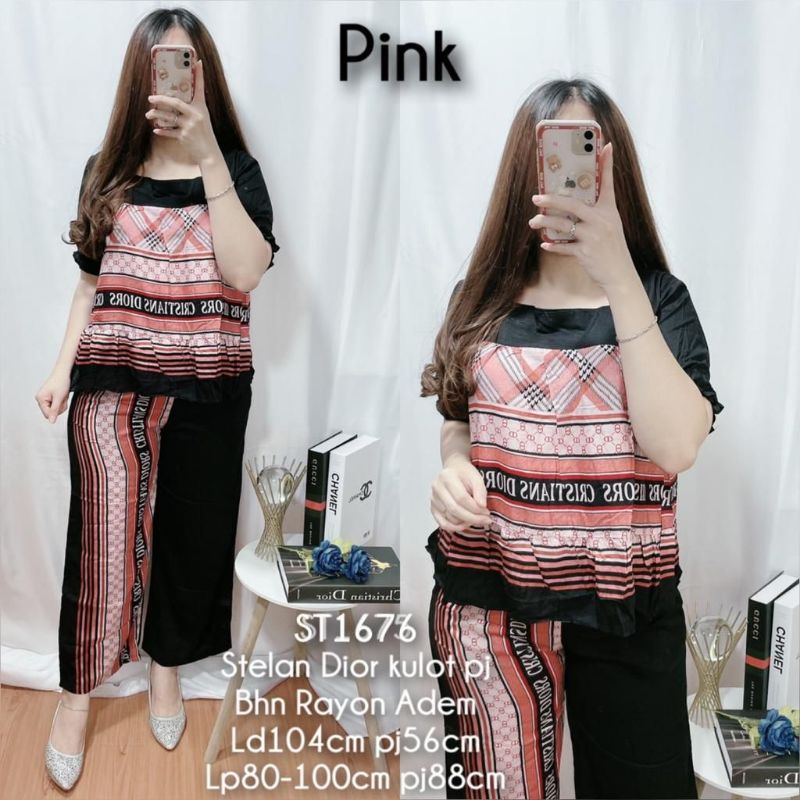 SETELAN DIOR PRINTING STELAN JUMBO JJJ 16766