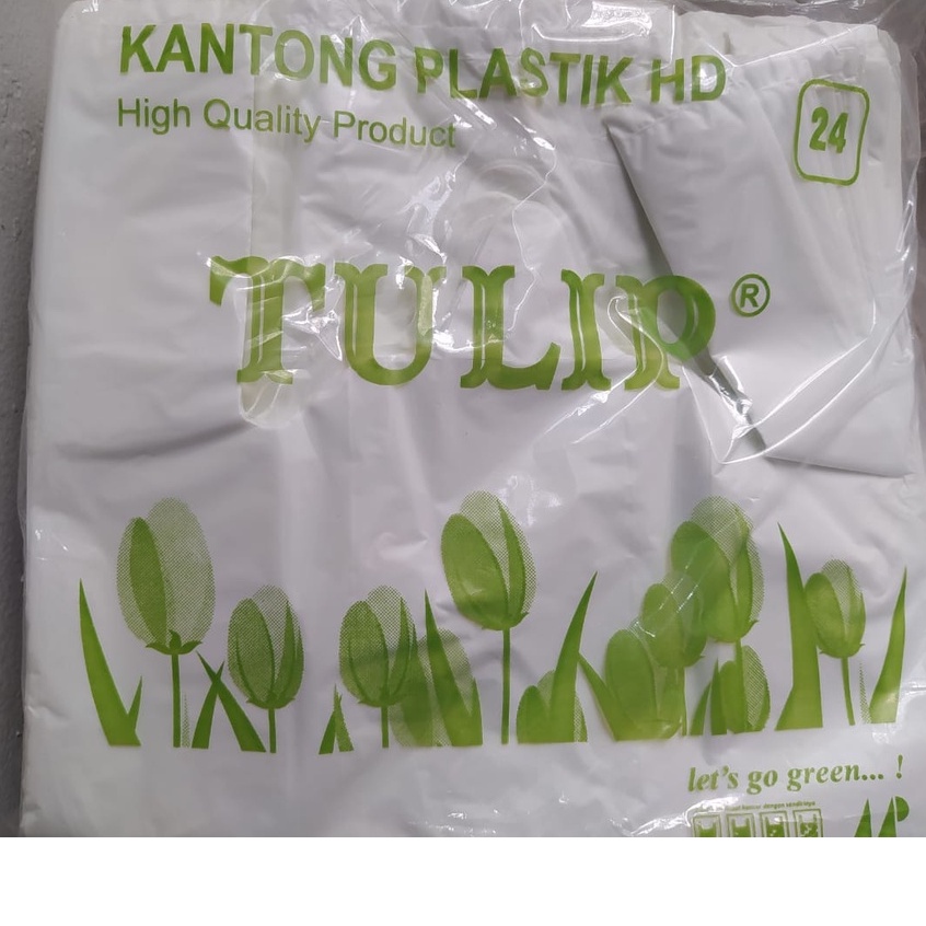 kantong kresek putih uk 24 tulip / kantong plastik 24