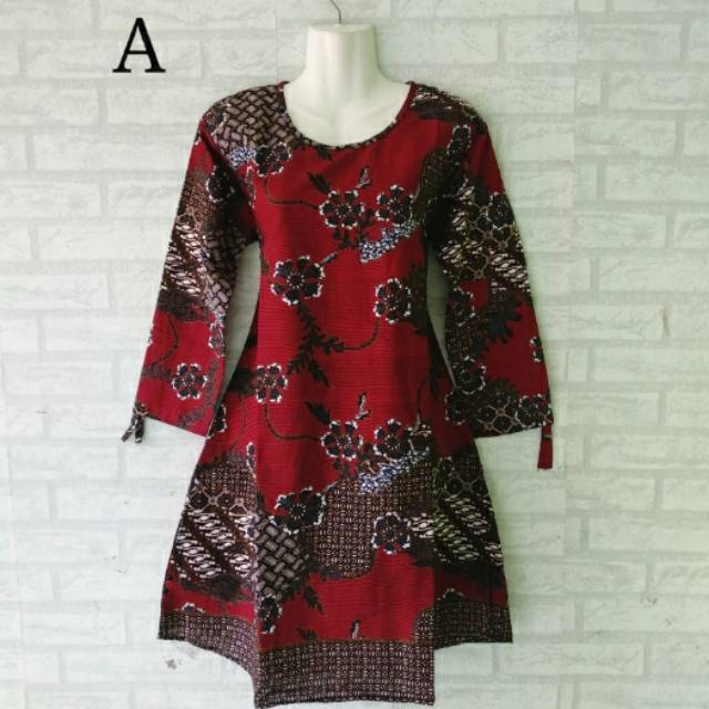 DRESS TUNIK BATIK ALIFA JUMBO SIZE M L XL XXL