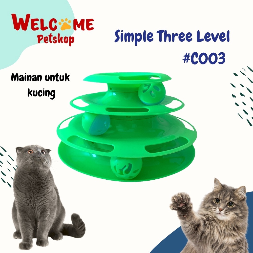 Simple Three Level / Mainan Kucing / Mainan Tingkat Bola Kucing