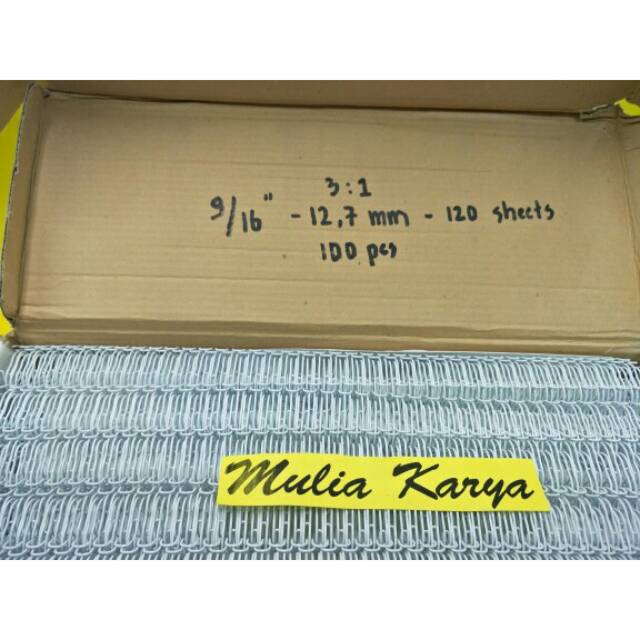 

Spiral Kawat Jilid F4 Folio no 9 ukuran 9/16" 12.7mm isi 100 bh