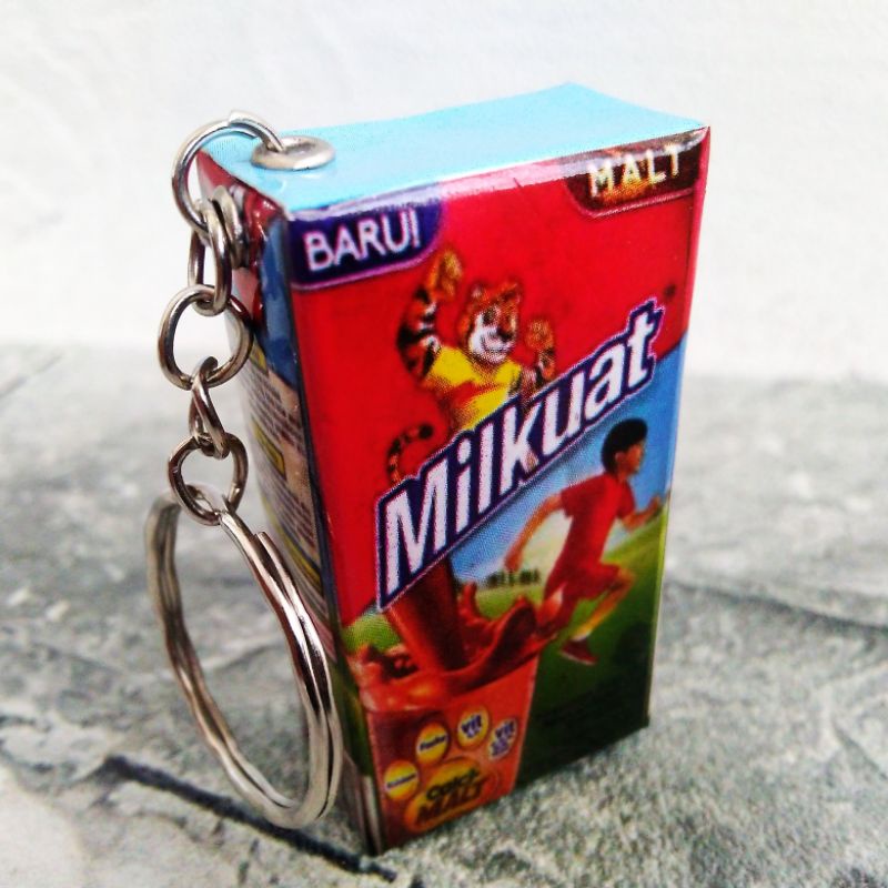 GANTUNGAN KUNCI UNIK MURAH MINIATUR KOTAK MINUMAN-Milkuat