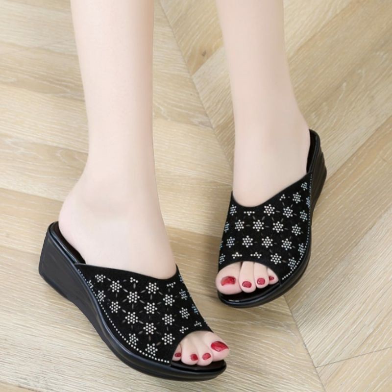 ZEVA Sendal Wedges Wanita Simple LY 25