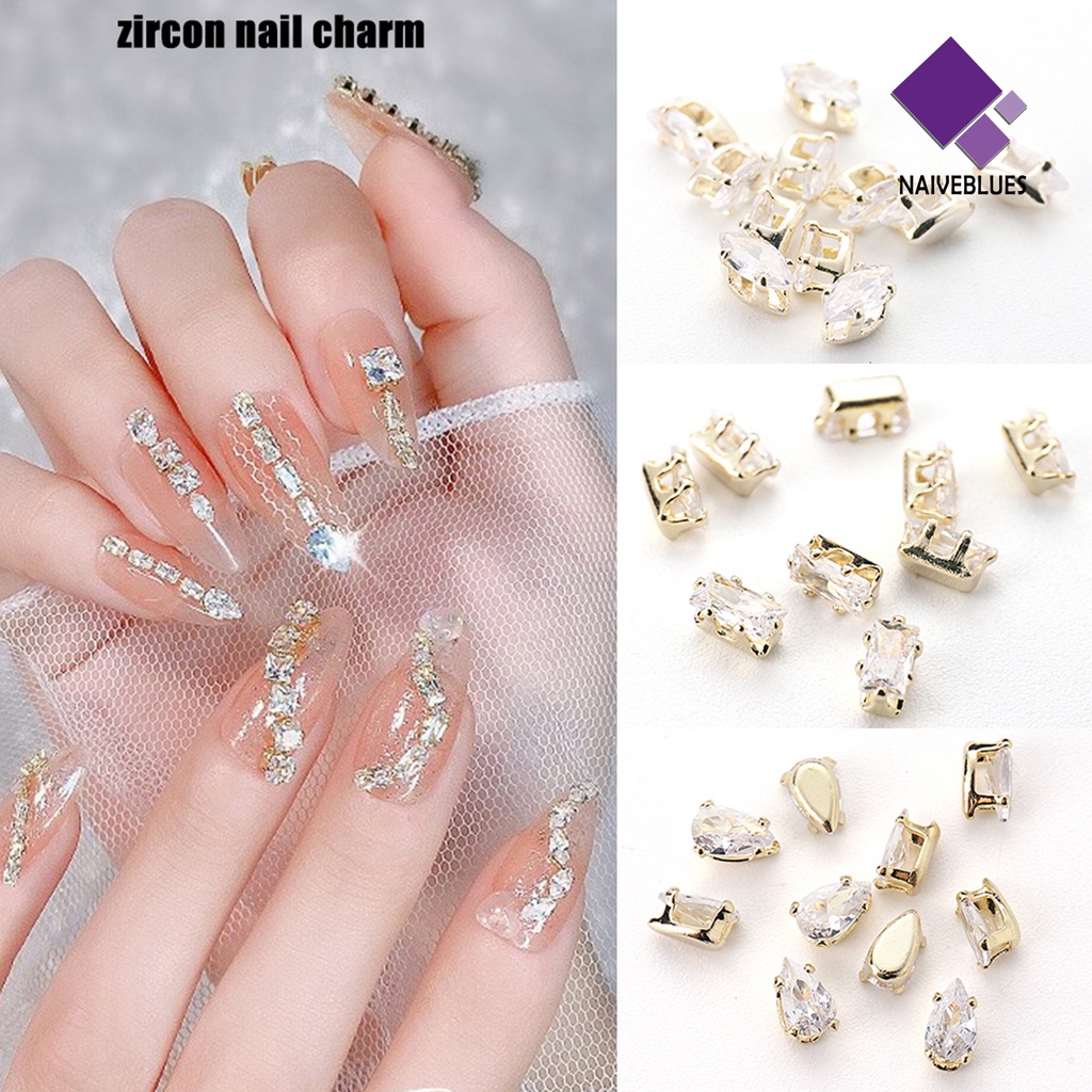 1 Set Ornamen Kuku 3D Bahan Metal Anti Karat Untuk Manicure