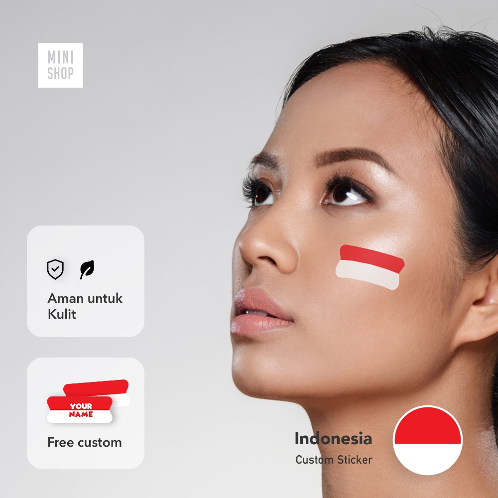 

Stiker pipi bendera merah putih bisa custom nama