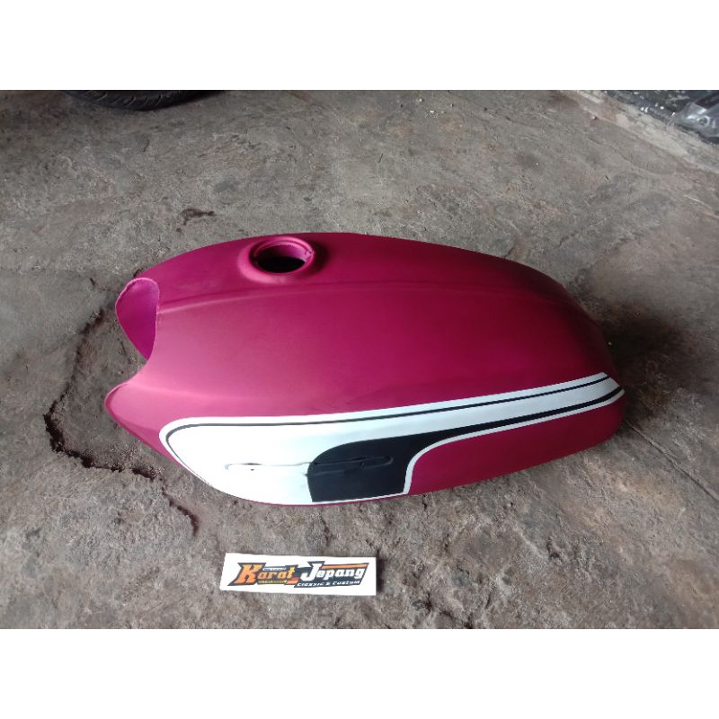 Tangki cb 125 full press kudusan tangki pres kudus lama detail original repro ungu doff