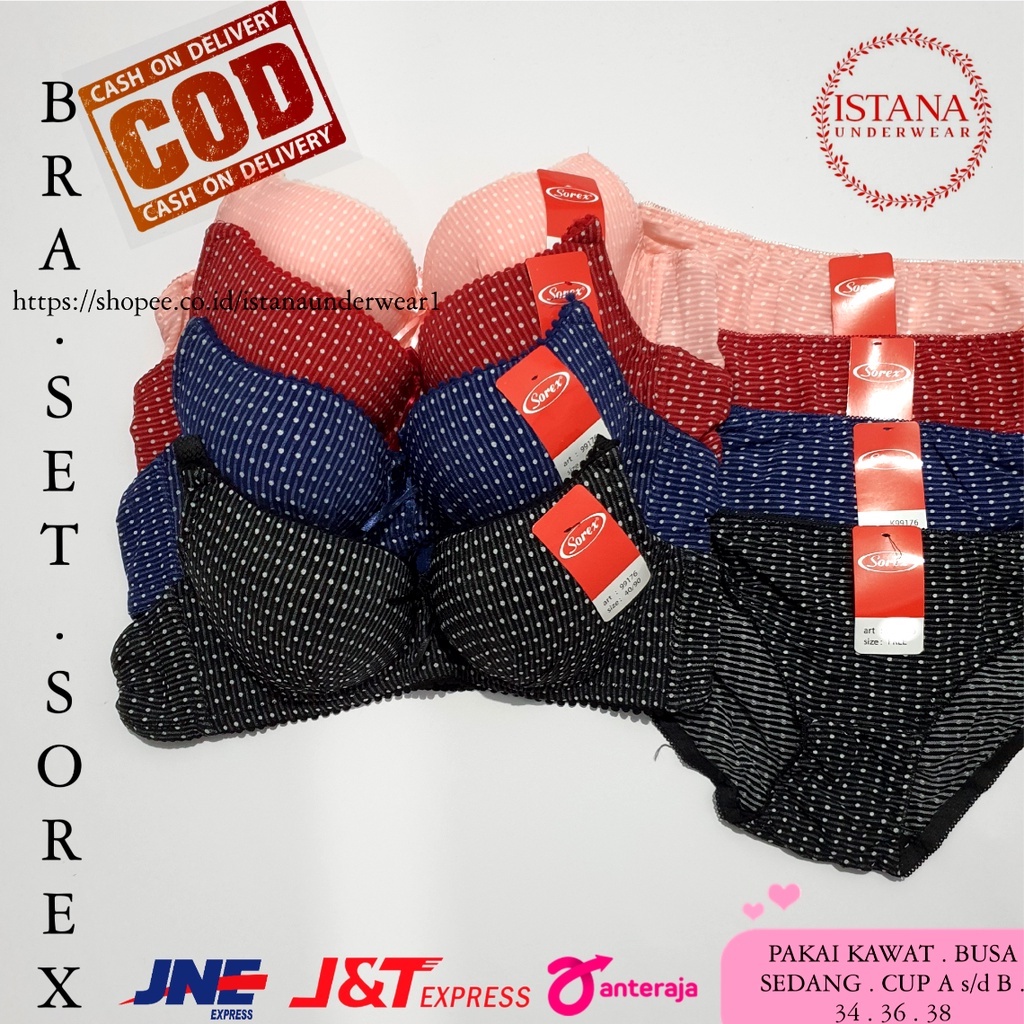 (1 SET) BH setelan Braset bra set SOREX Dewasa Remaja POLKADOT Lucu cocok untuk seserah nikah