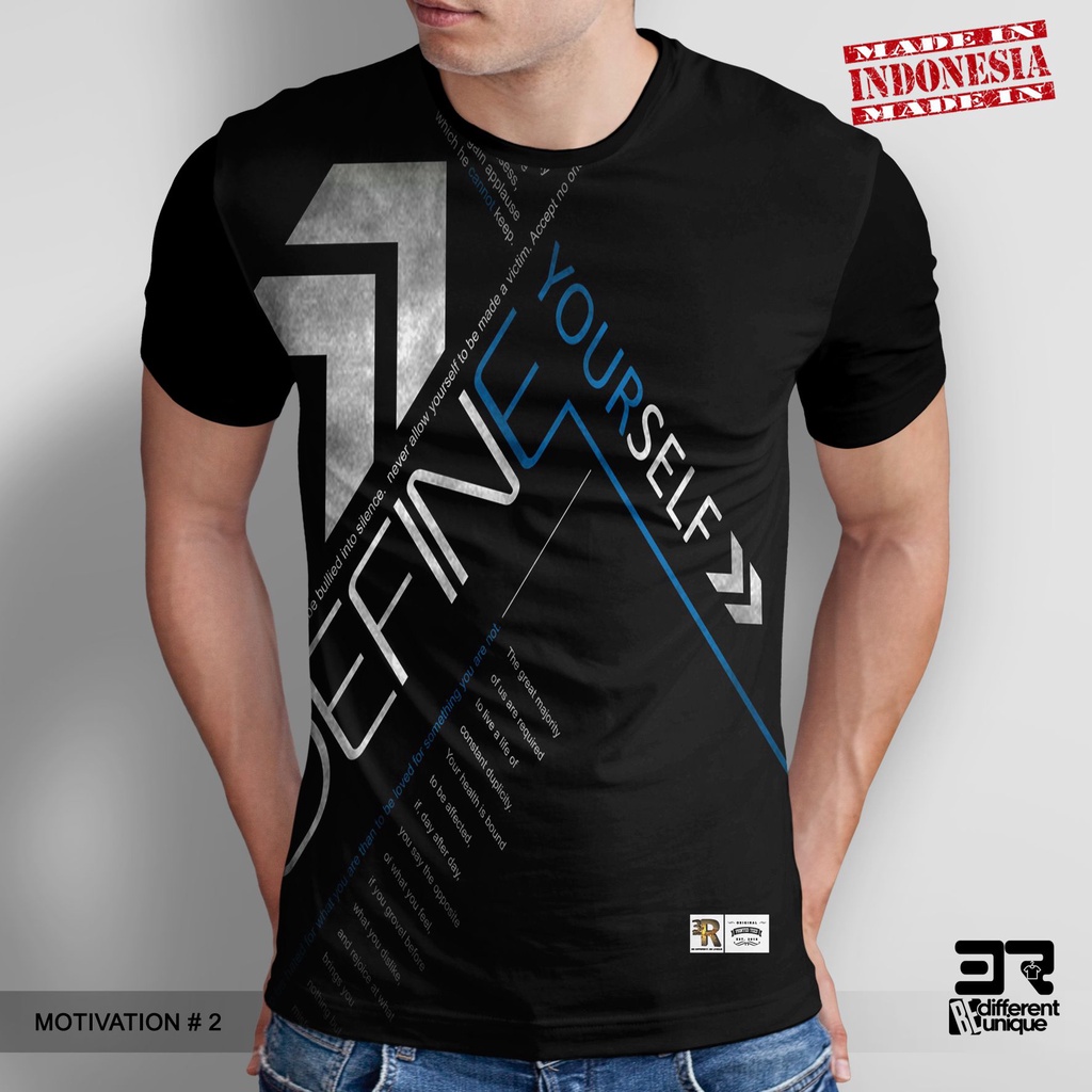 [ COD ] KAOS PRINTING GAMBAR MOTIVATION 2 - BAJU MOTIFASI dorongan, impuls, insentif, katalis, peran