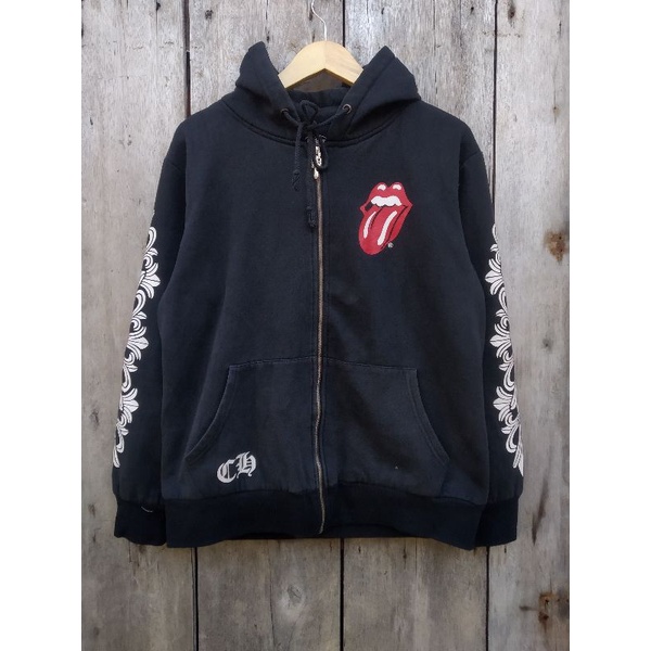 hoodie chrome hearts x rolling stones size L second original