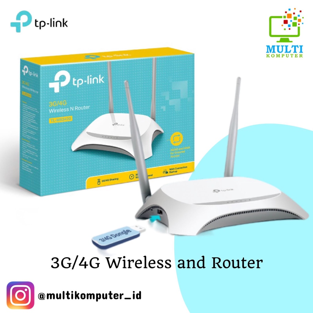 Router TP LINK MR3420+Modem USB KRX W300 - 4G All Operator