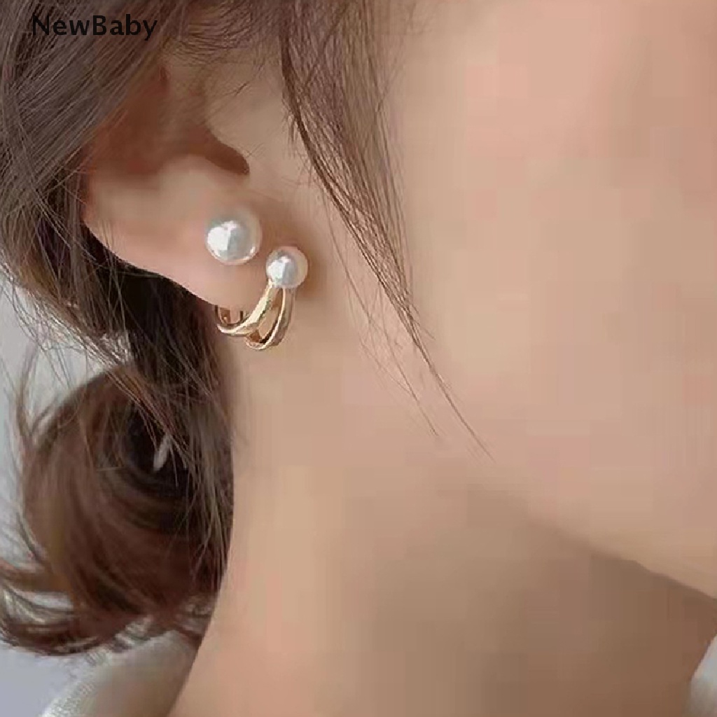 Anting Stud Mutiara Gaya Retro Korea Untuk Pesta Natal