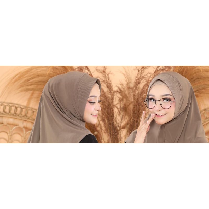 Jilbab Khimar Instan Syari Dayyani Jumbo List Ori Zain-Capuchino
