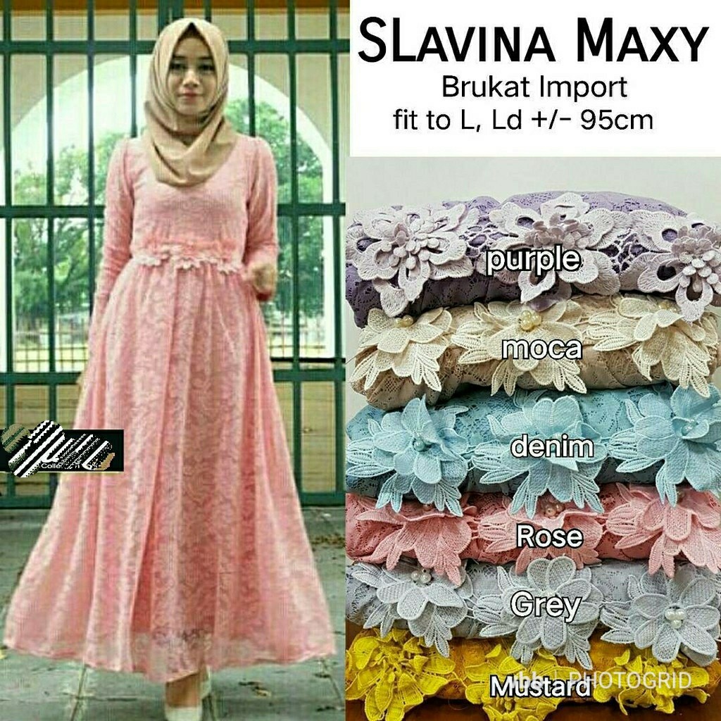 SLAVINA DRESS ORI BY SHAKIRA REAL PIC / MAXYDRESS / DRESSBRUKAT / CAPEDRESS/DRESSWANITA RUMAH KEBAYA BANDUNG RUMAH SONGKET BANDUNG