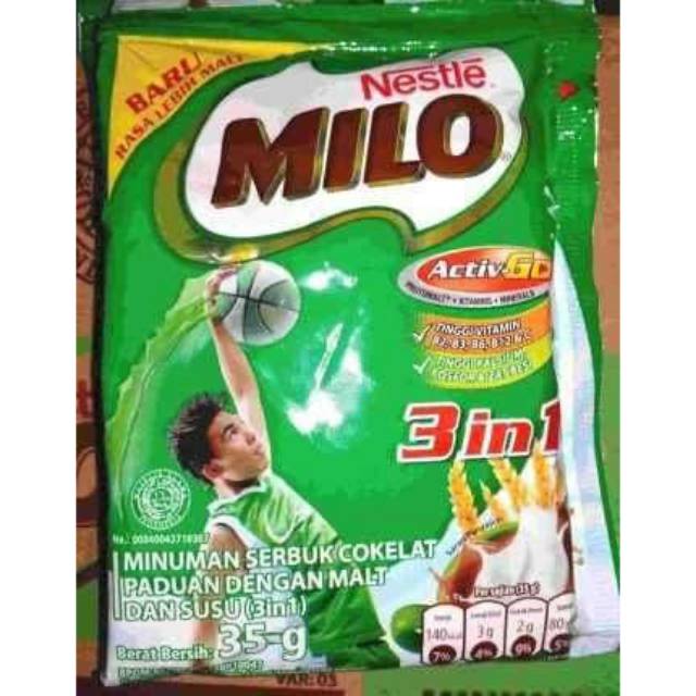 

Milo 3 In 1 sachet 35gr