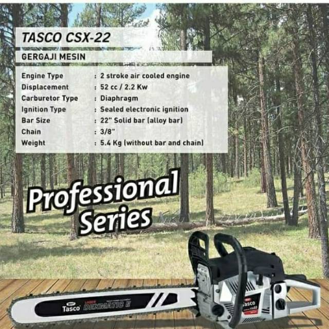 Mesin Gergaji kayu Tasco CSX 22 Mesin ChainSaw Tasco CSX22