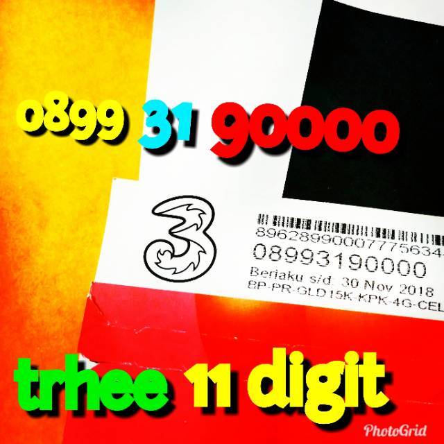 Nomor cantik tri kartu three super 0899 31 90000