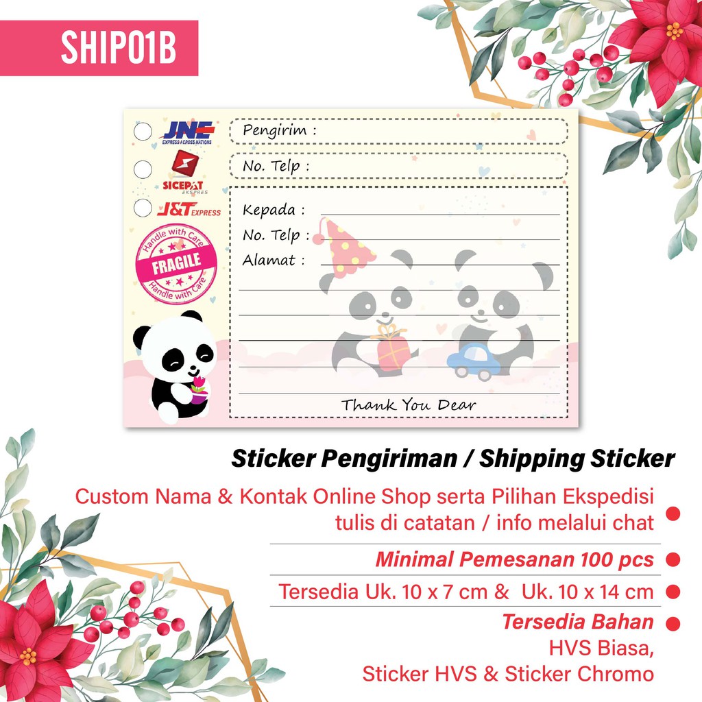 

Hanabi Shipping Sticker 1 pack isi 16pcs Stiker Pengiriman Stiker Alamat Kode Ship001A
