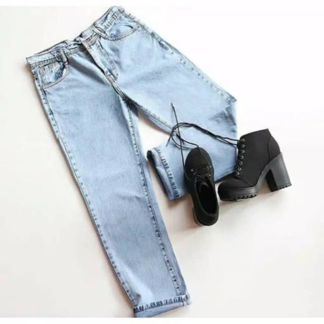  Celana  boyfriend  jeans snow acid Shopee  Indonesia