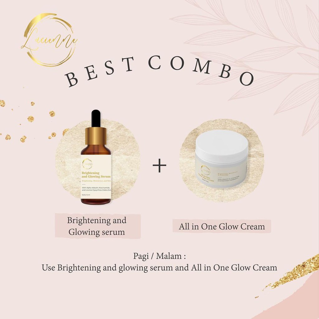 Paket combo brightening & glowing serum lucienne + All in one day cream (FREE GIFT)