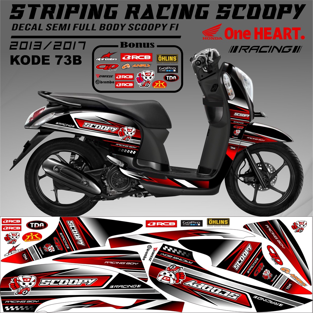 Striping Scoopy Stiker Scoopy 2013/2017 Kode 73