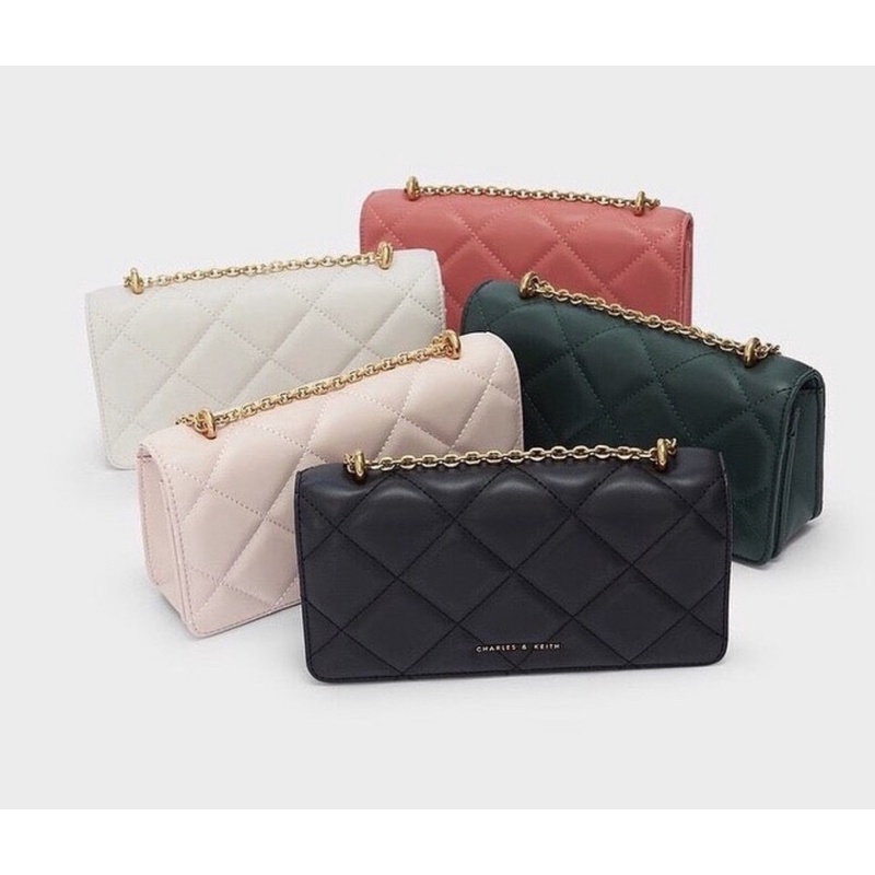 CK Paffuto Chain Handle Quilted Long Wallet