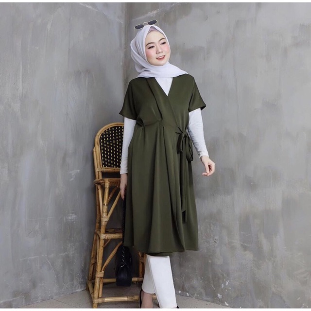 NAURA TUNIK PUSATGROSIR_SOLO/ tunik polos mosscrepe premium