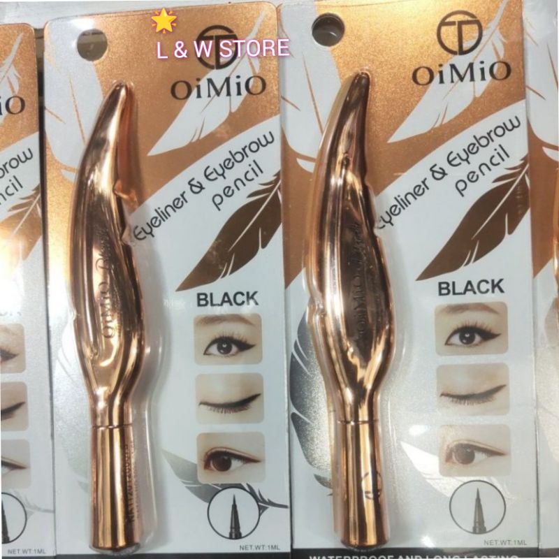 Oimio Eyeliner &amp; Eyebrown Pencil Daun Black/BPOM