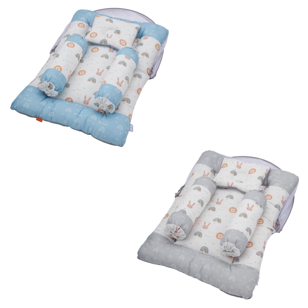 [2 kg] Omiland Kasur Lipat Bayi Dakron + Kelambu Rainbow Series - OB 19171-2