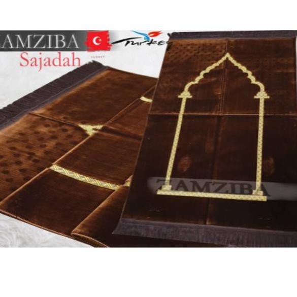 Sajadah Turki bulu 70x110 cm Tebal Lembut Empuk Halus Timbul Umroh sajadah polos 70x110