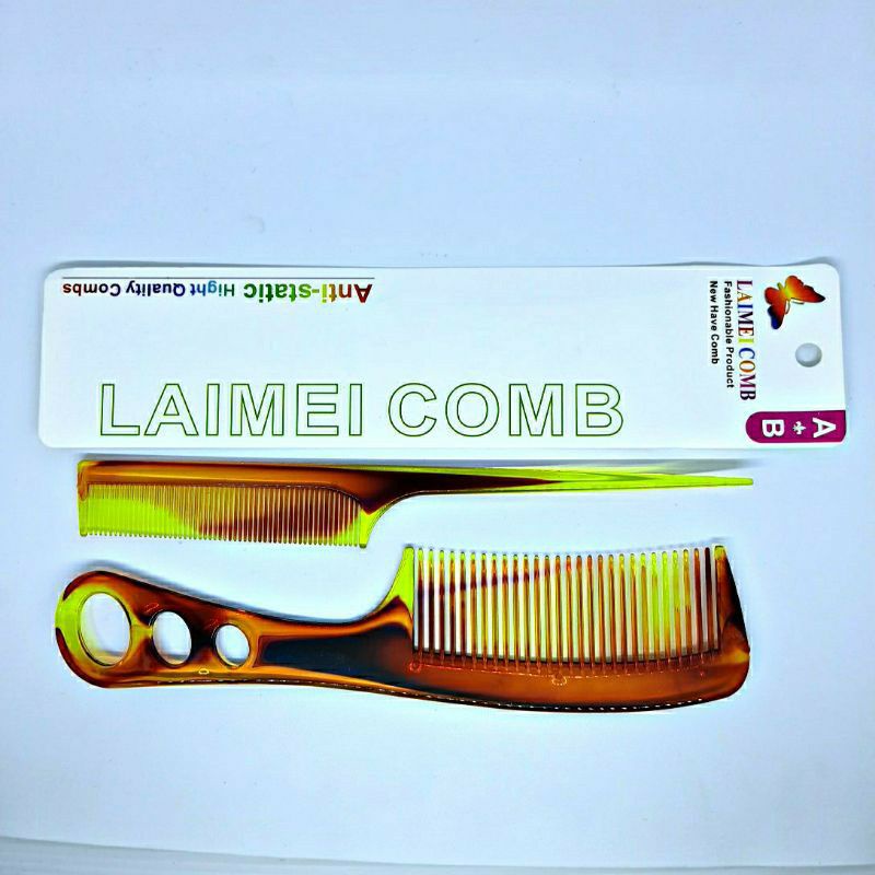 Sisir Rambut Cokelat Transparan - Sepasang sisir set Cokelat