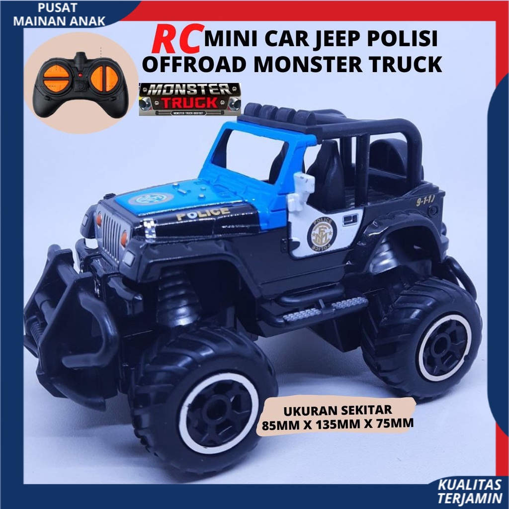 Mobil Remote Control Polisi Jip RC Car  Police Military Model SUV dan Jeep Mobil Remot Army TERBARU